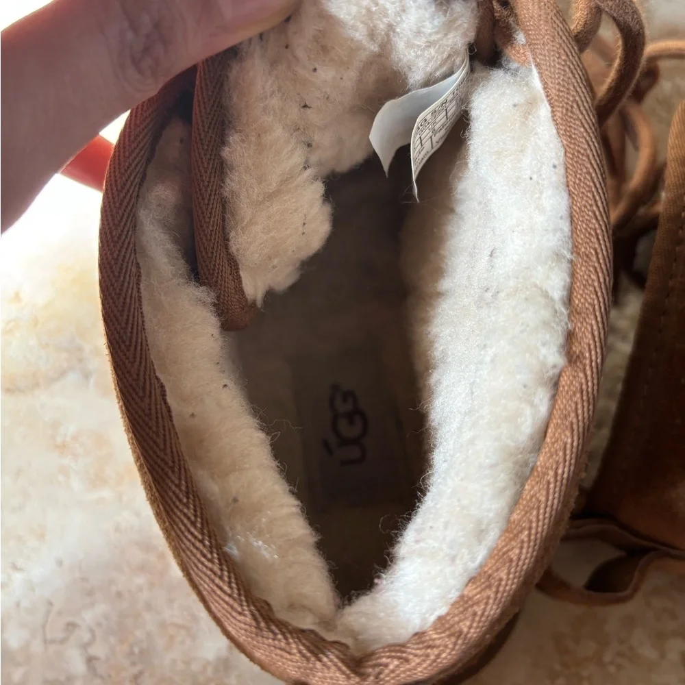 UGG Chestnut Neumel Suede Lace-Up Ankle Boots